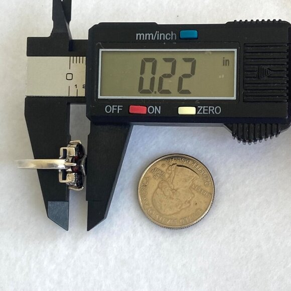 Sterling Silver 925 Multi Stone Round Prong Set Garnet & Marcasite Ring Sz 5.5 - Picture 15 of 16